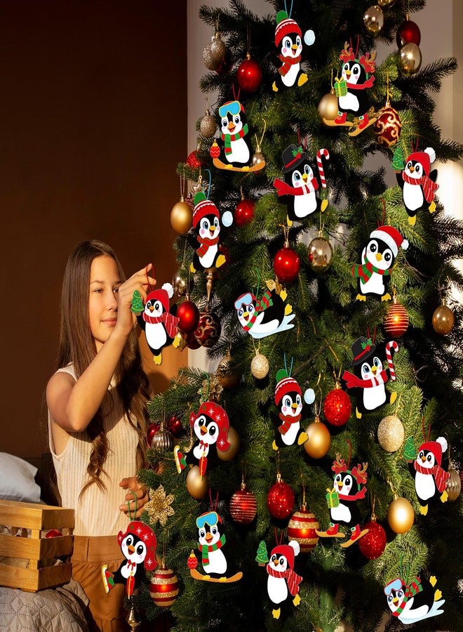 Moon Boat 40 Sets Christmas Crafts Penguin DIY Hanging Decorations Holiday Winter Craft Home Activities Party Favors - Image 4